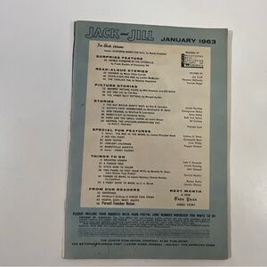 Vintage 1963 January Jack and Jill Kid’s Magazine